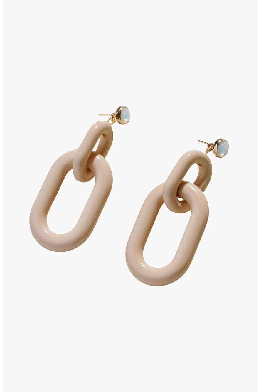 NEW NICKEL & SUEDE bianca acrylic statement earrings in natural